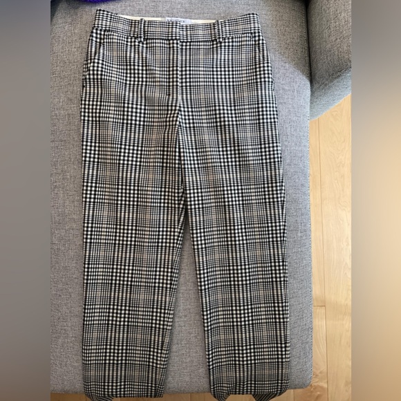 MMLAFLEUR The Mejia Pant in Plaid Sharkskin, Black/Camel/White, Size 0 - Picture 3 of 4